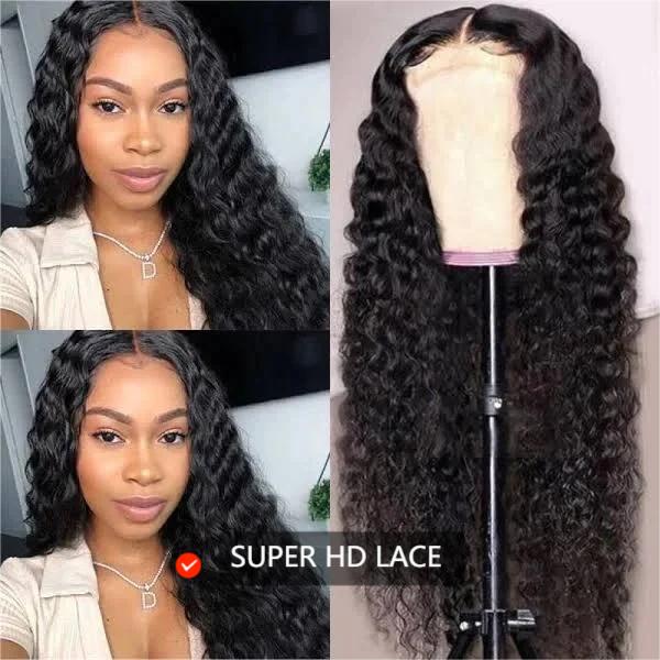 Transparent 100% Virgin Malaysian Deep Wave Lace Frontal Human Hair Wig Transparent 100% Virgin Malaysian Deep Wave Lace Frontal Human Hair Wig