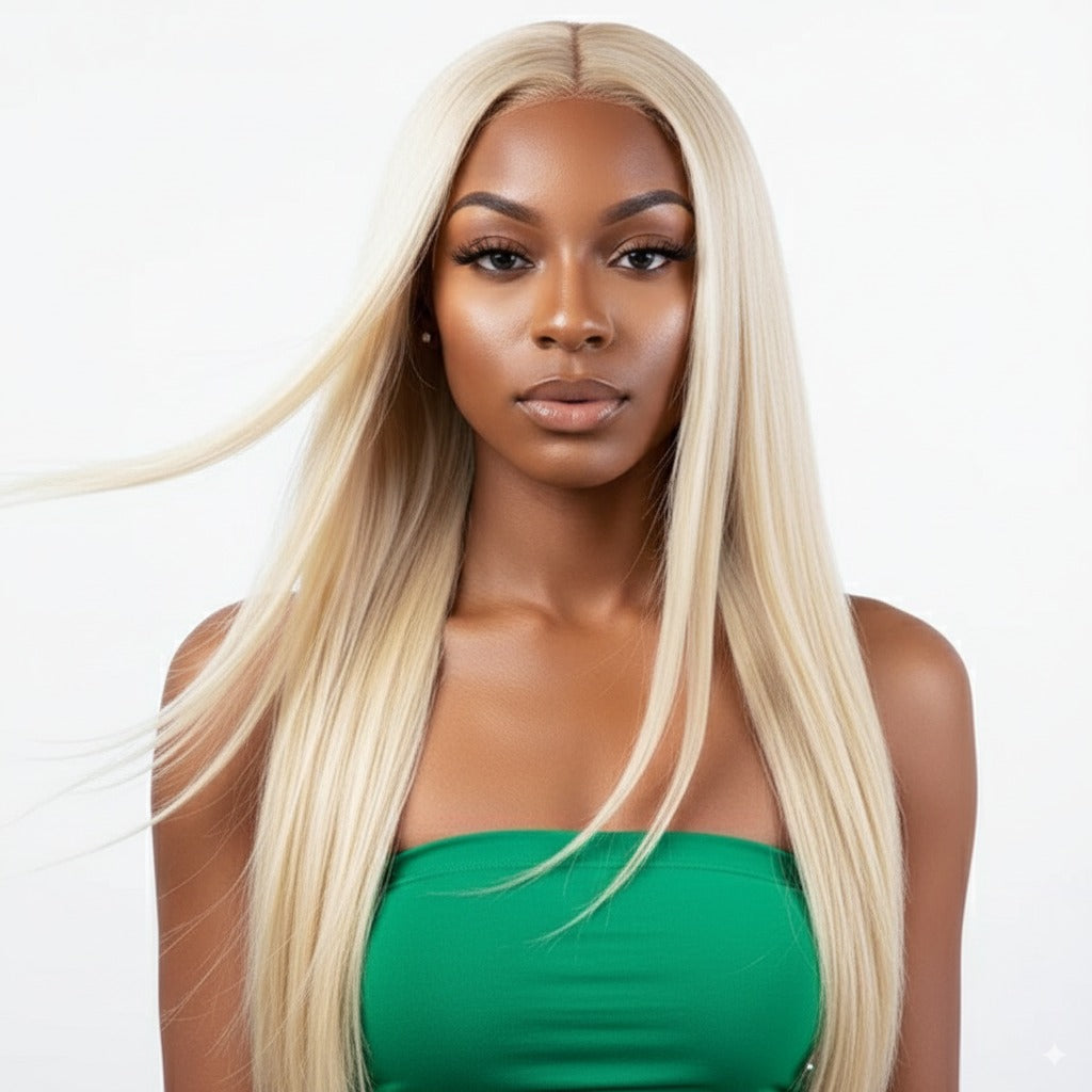 9A Malaysian Straight Human Hair Extension Platinum Blonde 9A Malaysian Straight Human Hair Extension Platinum Blonde