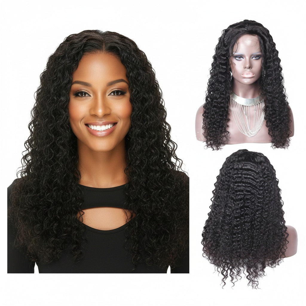 Transparent 100% Virgin Malaysian Deep Wave Lace Frontal Human Hair Wig Transparent 100% Virgin Malaysian Deep Wave Lace Frontal Human Hair Wig