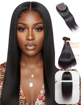 3 Bundle Straight Set w/ Closure