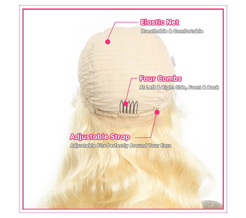 #613 Blonde 13x4 HD Lace Front Wigs-Body Wave Human Hair Blonde Wigs #613 Blonde 13x4 HD Lace Front Wigs-Body Wave Human Hair Blonde Wigs - 24inch