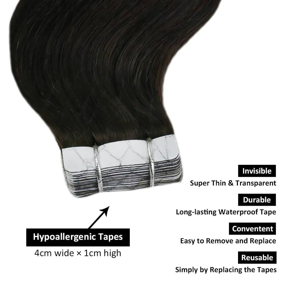 9A Straight Tape-In Human Hair Extension Natural 9A Straight Tape-In Human Hair Extension Natural