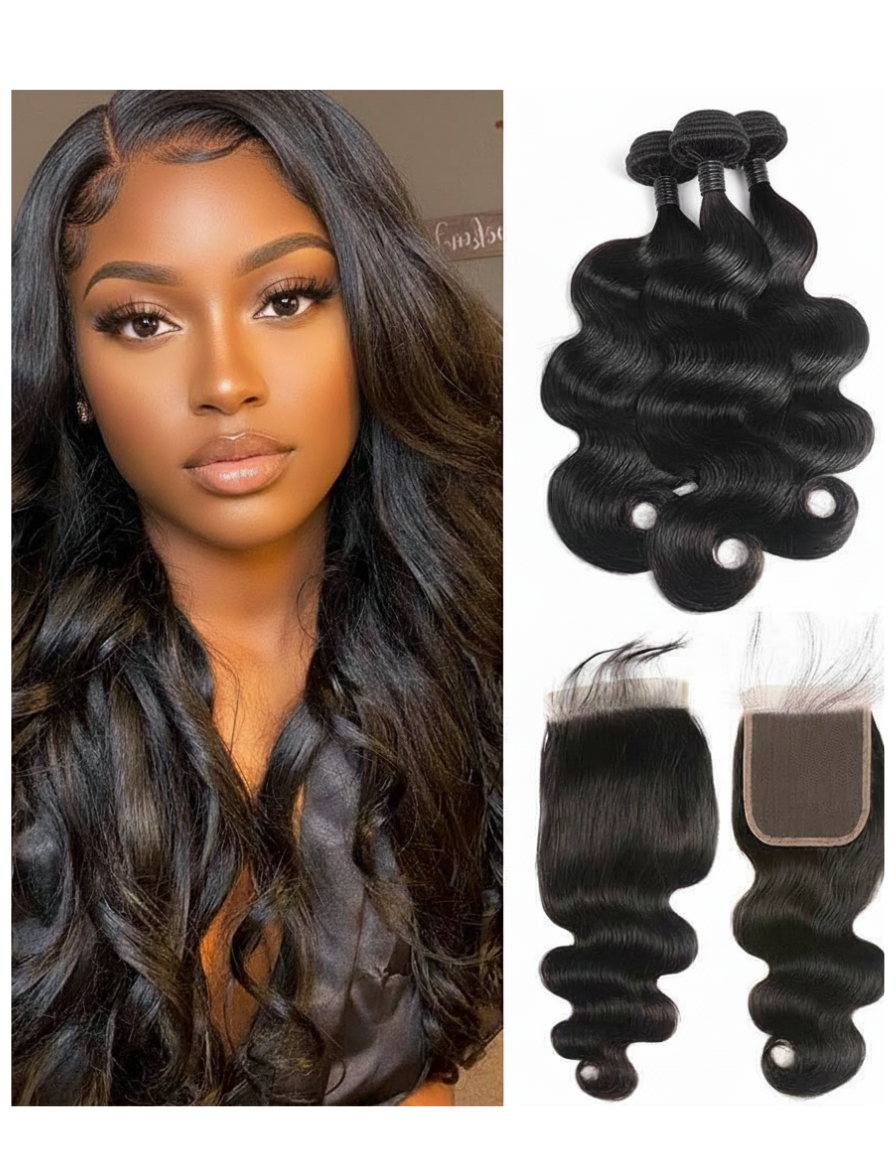 3 Bundle Body Wave Set w/ Closure 3 Bundle Body Wave Set w/ Closure