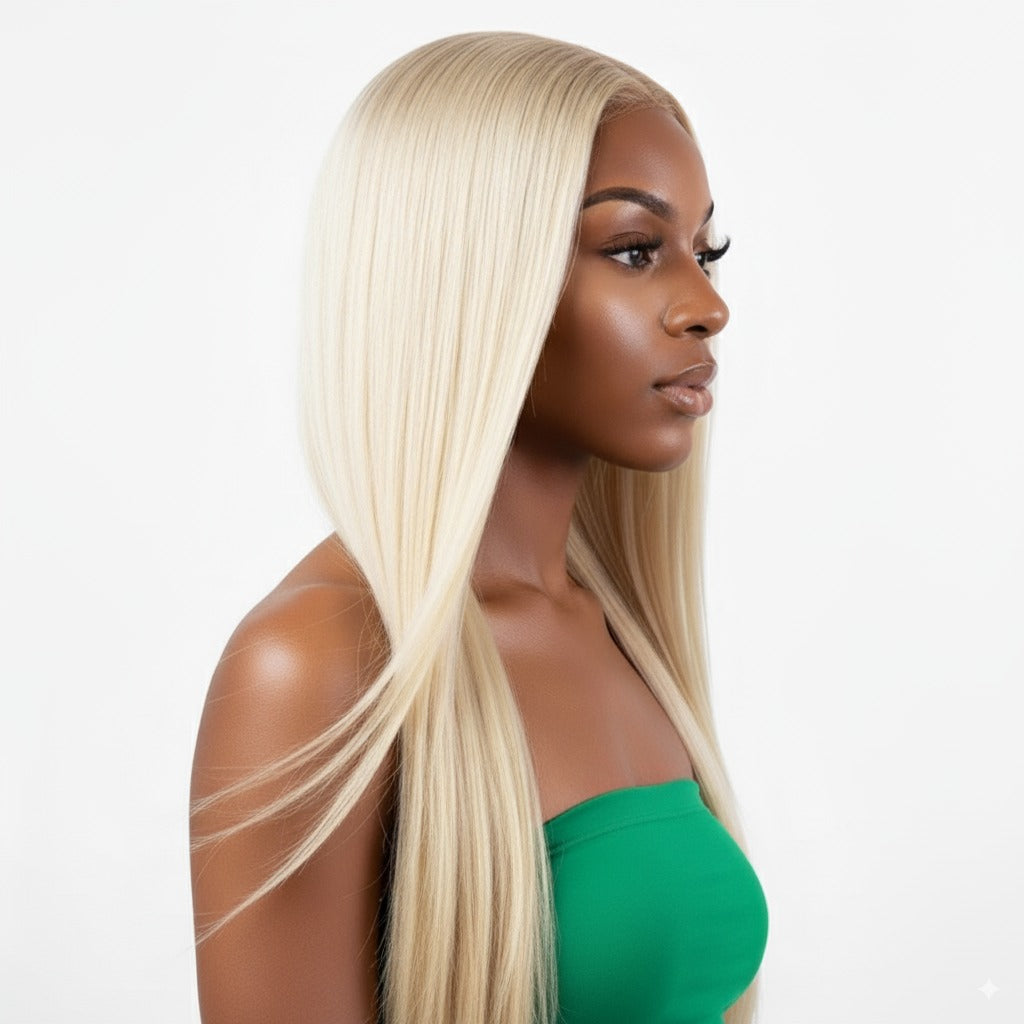 9A Malaysian Straight Human Hair Extension Platinum Blonde 9A Malaysian Straight Human Hair Extension Platinum Blonde