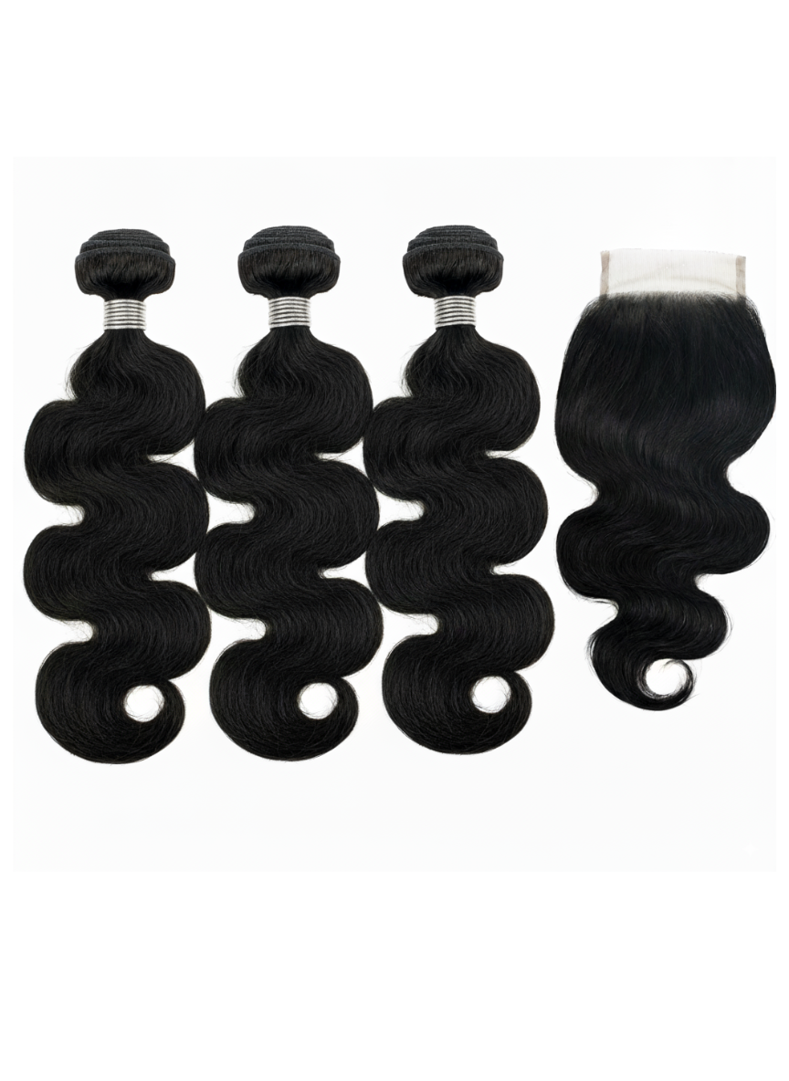 3 Bundle Malaysian Body Wave Set w/ Closure 3 Bundle Malaysian Body Wave Set w/ Closure