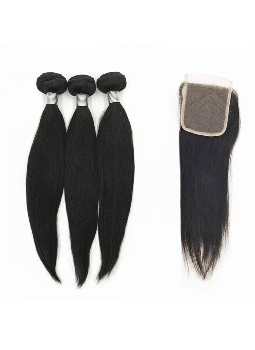 3 Bundle Malaysian Straight Set w/ Closure 3 Bundle Malaysian Straight Set w/ Closure