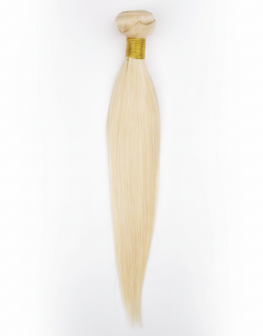 9A Malaysian Straight Human Hair Extension Platinum Blonde