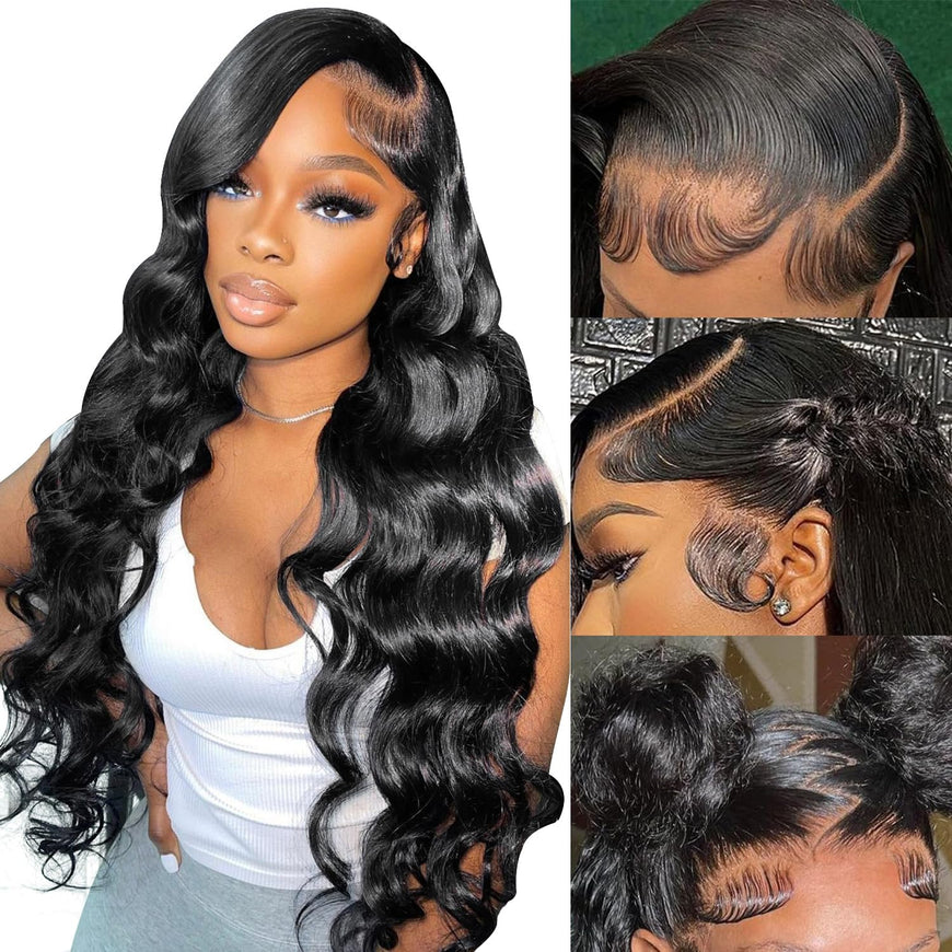 Transparent 8A Malaysian Body Wave Lace Frontal Human Hair Wig