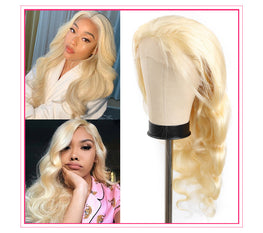 #613 Blonde 13x4 HD Lace Front Wigs-Body Wave Human Hair Blonde Wigs - 22inch