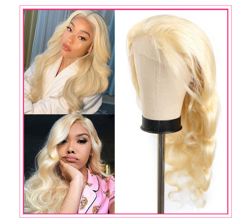 #613 Blonde 13x4 HD Lace Front Wigs-Body Wave Human Hair Blonde Wigs - 22inch