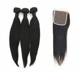 3 Bundle Straight Set w/ Closure